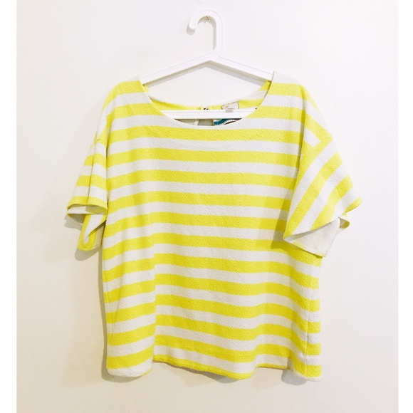 yellow striped blouse